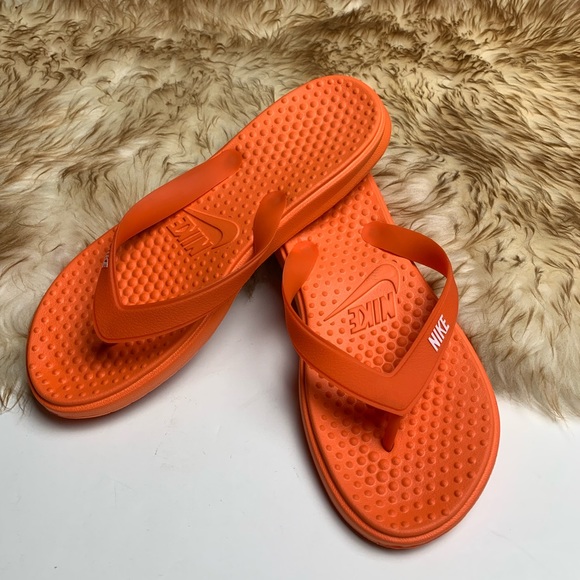 orange nike sandals
